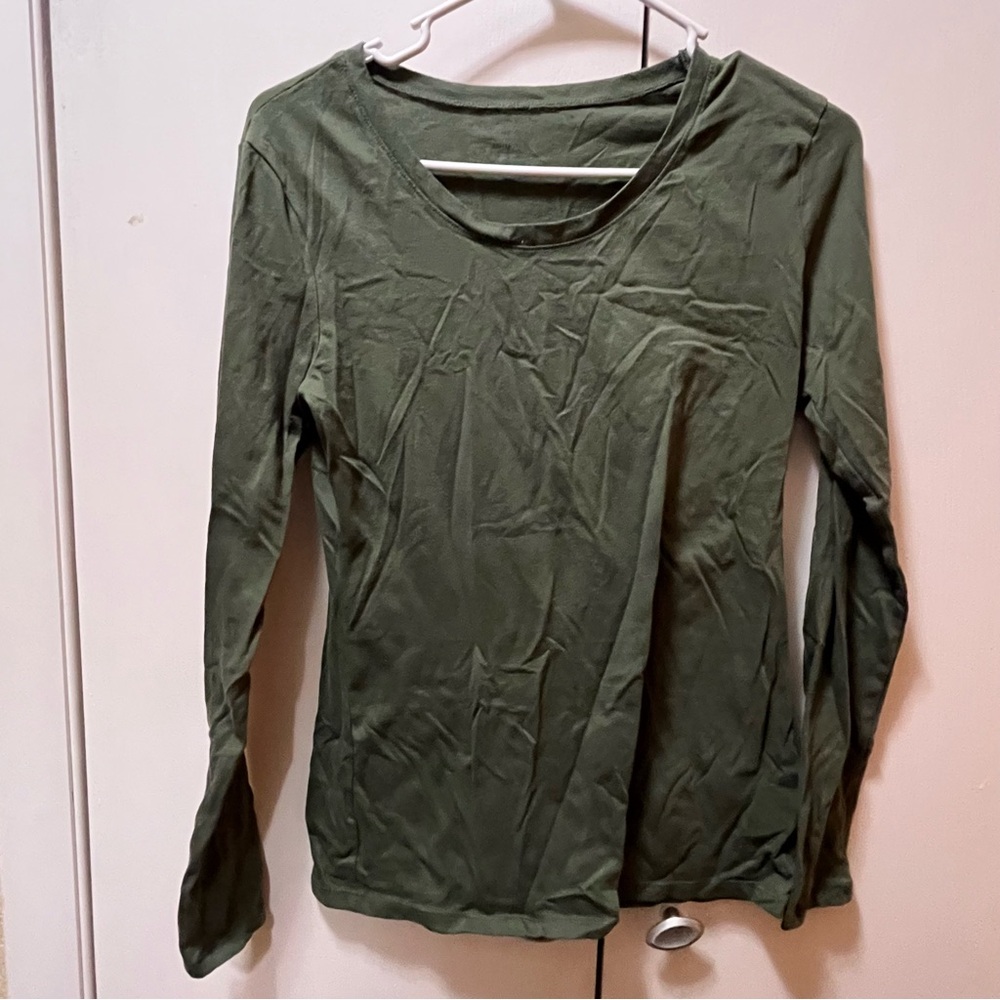 Olive Green Women's Long Sleeve Top